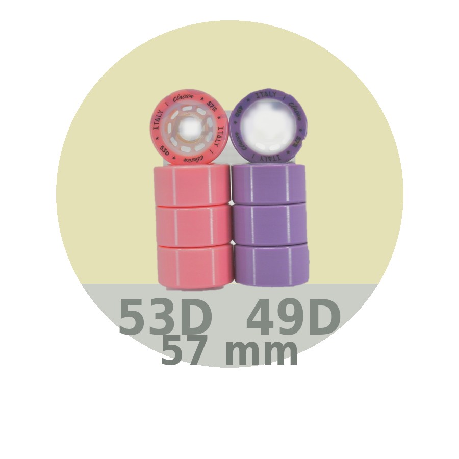 Ruedas ITALY Clásica 53D y 49D, rosa y violeta
